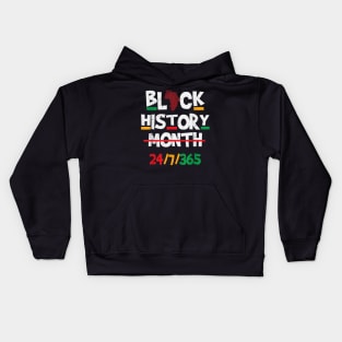 Black History Month 24 7 365 Pride African American Kids Hoodie